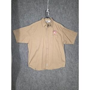 VTG World Series of Poker 2004‎ Las Vegas Shirt Men XL Tan Horseshoe Button Up